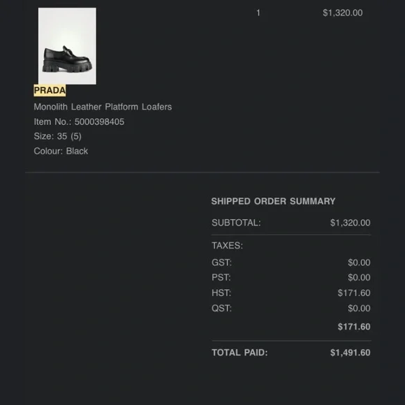 Prada Monolith Loafers in size US 5 - Picture 3 of 5